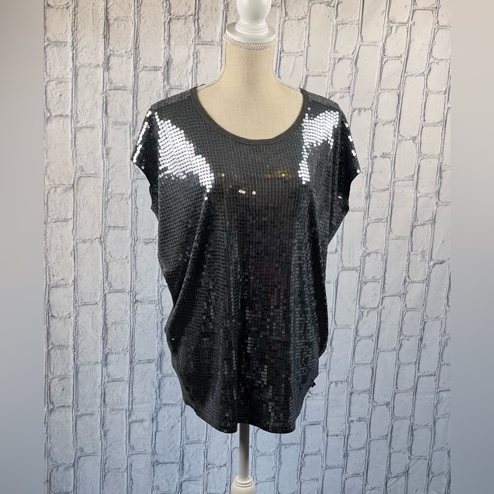 Macy’s Michael Michael Kors Size:L Women Sleevless Sequins Top Charcoal NWOT - Picture 1 of 9